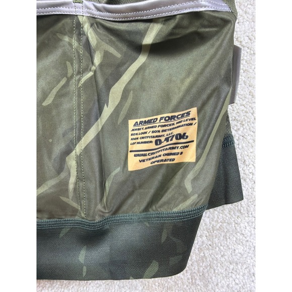 Crit Fit Army Cycling Jersey Men Large Camo Short Sleeve Full Zip Wisconsin NEW - Picture 6 of 8